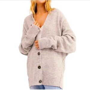 Free People Eucalyptus Button Gray Cardigan - XS